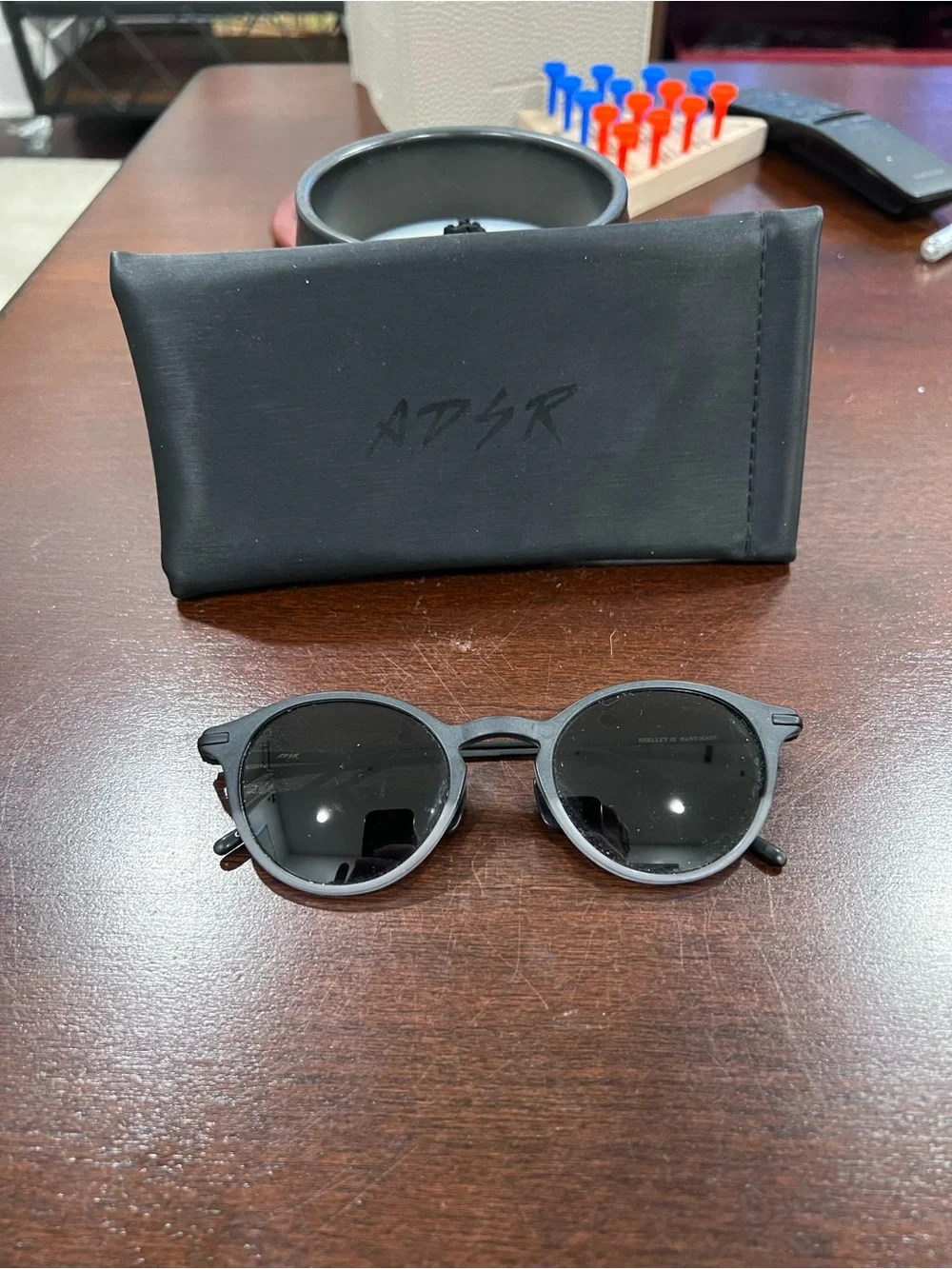 Men's Round ADSR Polarized Sunglasses in Black/Gray Authentic from Tokyo